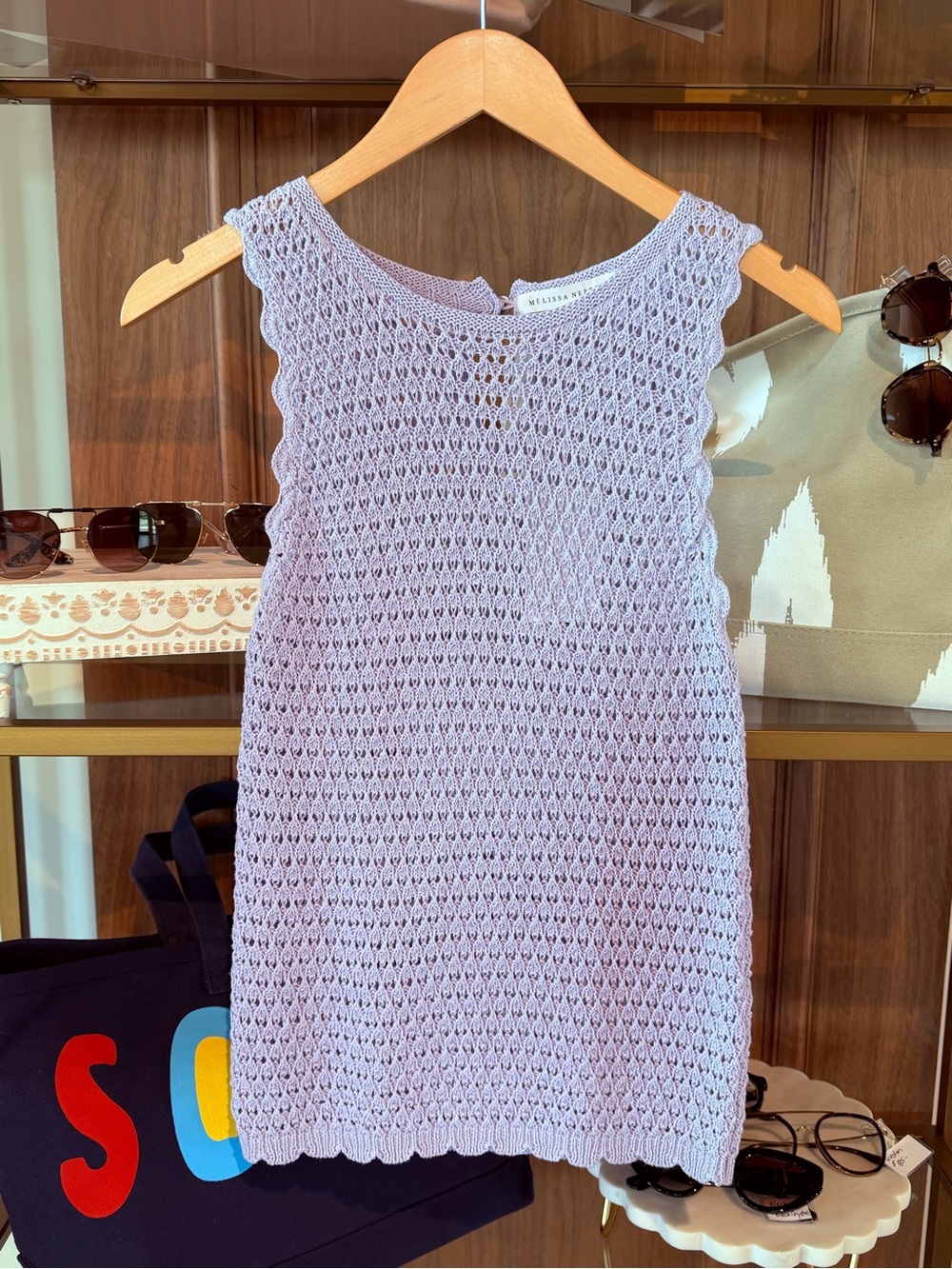 MELISSA NEPTON Lilac Crochet Knit Tank Top